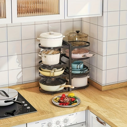 8 Tier Pots and Pans Lid Organizer Rack Holder, Adjustable Pot Organizer Rack for Under Cabinet