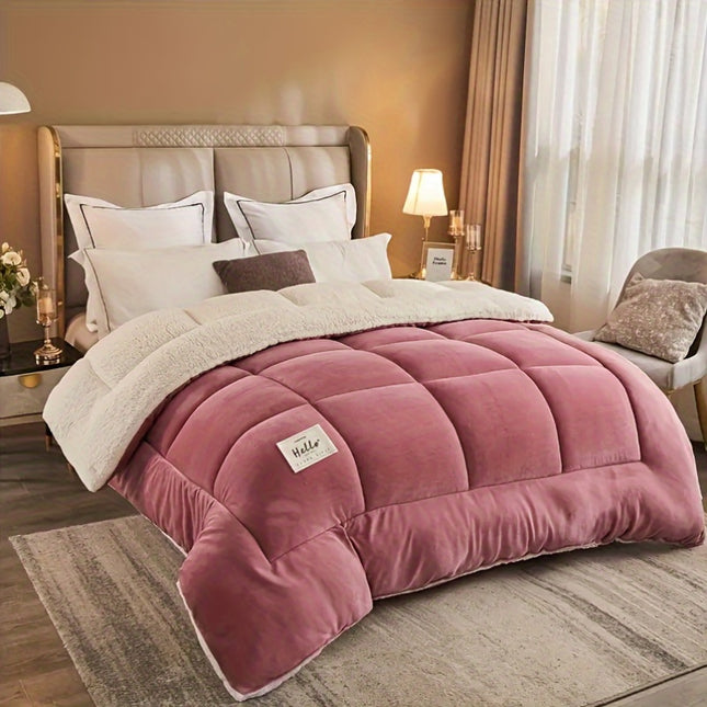 1pc Thick Quilted Comforter Insert - Ultra Soft Breathable Polyester, Machine Washable