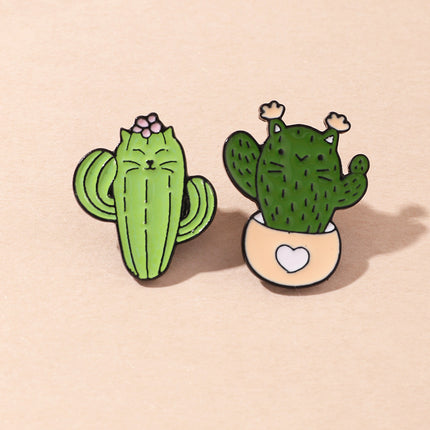 Cartoon Creative Cactus Series Brooch
