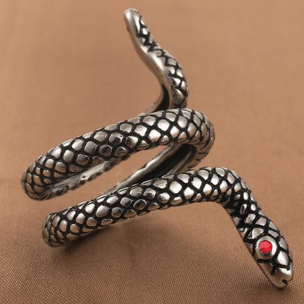 Titanium Steel Vintage Snake Animal Ring
