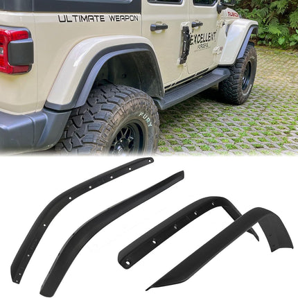Fenders Front & Rear Fenders Compatible with 2018-2026 Jeep Wrangler JL and JLU Unlimited Rubicon, Off-Road Wheel Fender Liner Set 4 Pcs(Only Fit High Clearance Fender Flares,Not for 4XE)