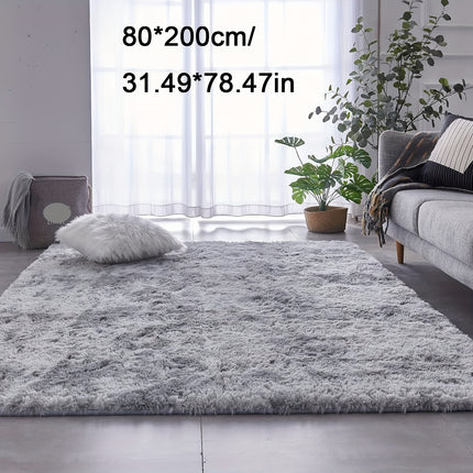 1pc Luxury Shag Area Rug, Modern Rectangle Plush Fuzzy Rugs, Machine Washable