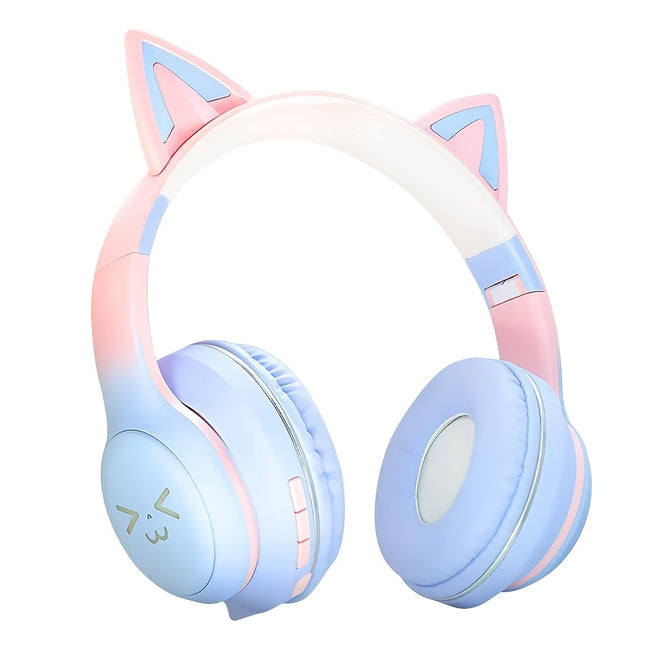 Cat Ear Headphones with Cat Ear Headpieces & RGB HIFI Sound Stereo Sound Compatible