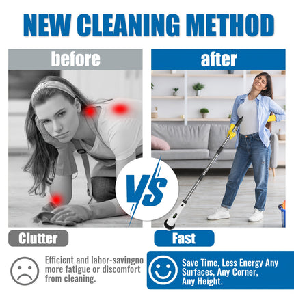 Electric Spin Scrubber, Upgrade Cordless Cleaning Brush, 4500RPM Powerful Cleaning