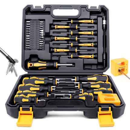 43pcs Professional Screwdriver Set with Magnetic Bit Holder - Chrome Vanadium Steel,
