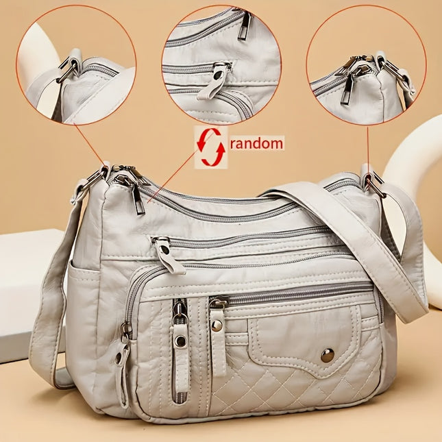 Fashionable Large Capacity PU Shoulder Bag Multifunctional Crossbody Bag