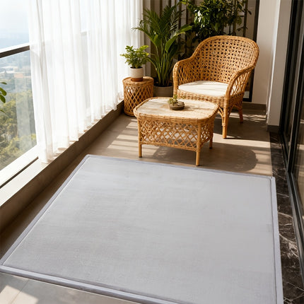 1pc Silver-Gray High-Density Balcony Tatami Mat High Rebound, Multi-Scene Suitable, Polyester Woven Fabric,