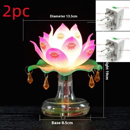 Plug-in Led Buddhist Hall Household Changming Water Seat Lotus Lamp