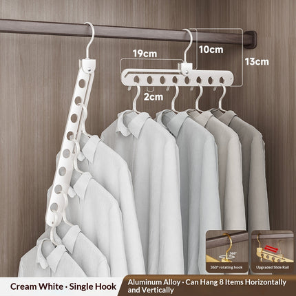 Multi-functional Foldable Aluminum Alloy Clothes Hanger With Eight Hooks For Home Use