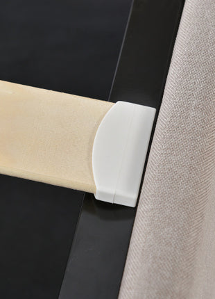 Double Bed With Adjustable Headboard In Linen