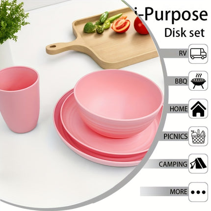 4pcs High-Quality Plastic Cutlery Set  Safe, Reusable, Unbreakable Complete Set of Shatter-Proof Plates