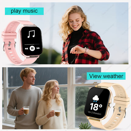 Full-Screen Touch Smartwatch with Call and Message Notifications, Fitness