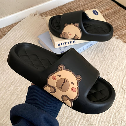 2 pcs Summer Slide Sandals for and, Cute Cartoon Capybara Bathroom Slippers for Home and Bathing