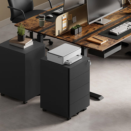 SONGMICS Mobile File Cabinet, Lockable, with 4 Drawers, Hold Documents, Stationery, Pre-Assembled, for Office, Home Office