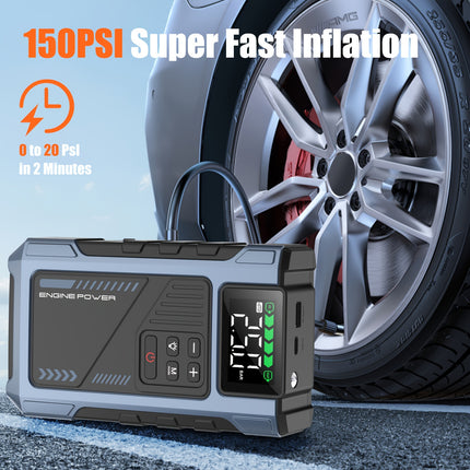 6000A Car Jump Starter Power Bank with 150PSI Air Compressor