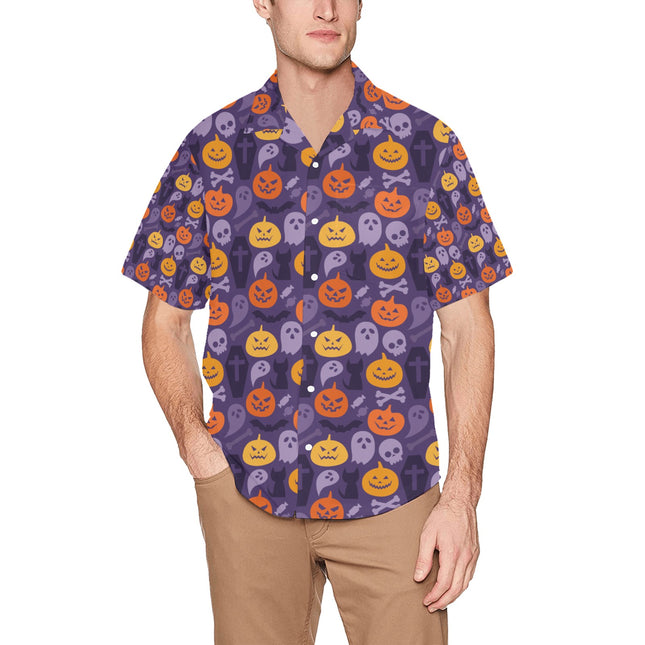 Men's All Over Print Hawaiian Shirt With Chest Pocket(ModelT58)