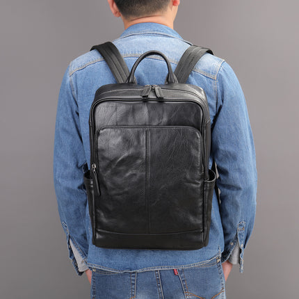 Korean Computer Bag Men's Retro Crazy Horseskin Shoulder