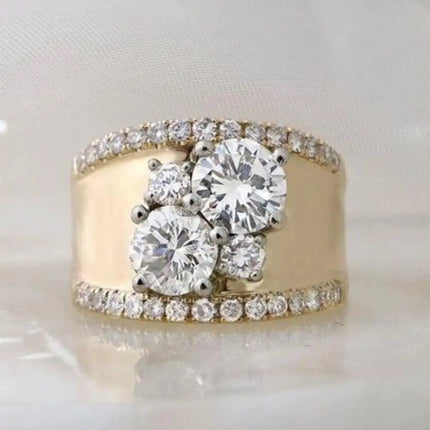 European And American Luxury Round Engagement Ring