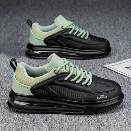 Men's Low-Top Sneakers - PU Upper & Rubber Sole, All-Season Lace-Up Casual Shoes