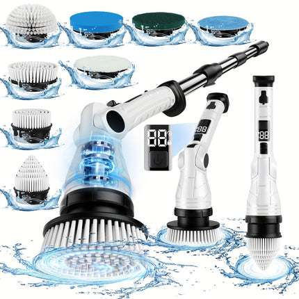 Electric Cleaning Brush, Long Brush for Cleaning Car, 8in 1 & 6in 1 Multiple Accessories