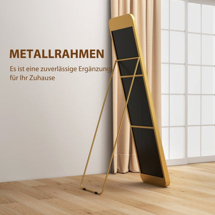 Full length mirror 160x40cm, beautiful bathroom mirror in gold, tapered standing mirror