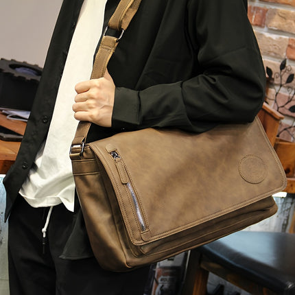 New high-capacity messenger bag retro Korean version Men's bag single shoulder bag crossbody bag casual