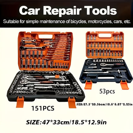 53/151pcs High-Quality Ultimate Edition Ratchet Wrench Multi-Function Tool Set - Professional Automotive Repair
