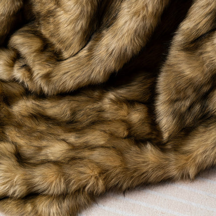 Luxury Reversible Fox Fur & Plush Velvet Throw Blanket - Super Soft Fluffy All-Season Grey Elegant Blanket