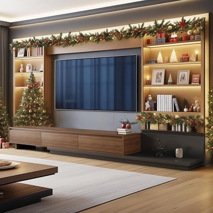 Cabinet, Suitable for 80-inch TV, 79"-130" Length Living Room Bedroom Entertainment Center Table,