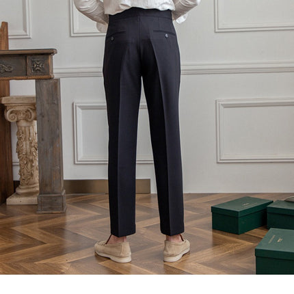 Casual Men's Paris Buckle Straight Business Small Naples Non-ironing All-match Suit Pants