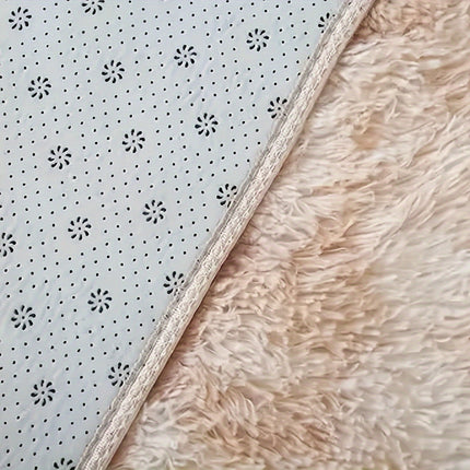 1pc Plush & Khaki Light Oversized Soft Thick Pile Rug Suitable for Bedside,, - Machine