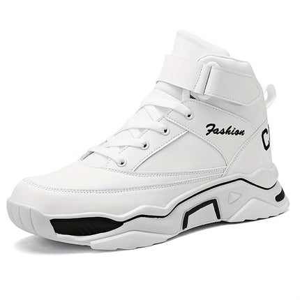 Unisex Mid-Top Sneakers - White & Black