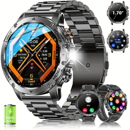 Sports Men'S Smart Watch 1000mAh Extra Large Battery, With 50+ Ultra Long Standby Time, 1.7-inch Wireless Call WaterprooF