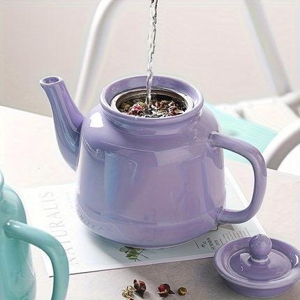 [Porcelain Tea Pot] Sweejar 35oz Porcelain Tea Pot with Removable 18/8 Stainless Steel Infuser