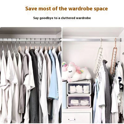 Multifunctional Hanger Nine-hole Hanger Seamless Folding Pant Rack Dormitory