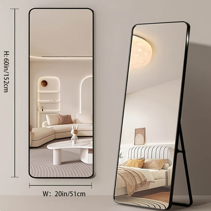 Full-Length Mirror with Soft Flannel Cover, Dual Wall or Floor Standing Design,