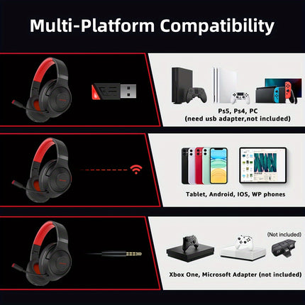 Wireless Gaming Headset with Noise-Canceling Mic,