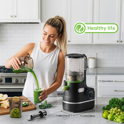 Juicer, Fruit & Vegetable Juicer - 15cm Wide Feed Chute For Whole Fruit Juicing, Unique Filter-Free Design