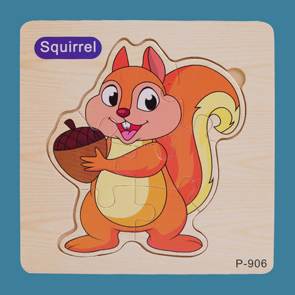 Animal Cartoon 16-piece Wooden Puzzle