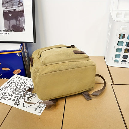 1 Simple Reusable Backpack, Durable Outdoor Canvas Bag - Suitable for, Daily Commute