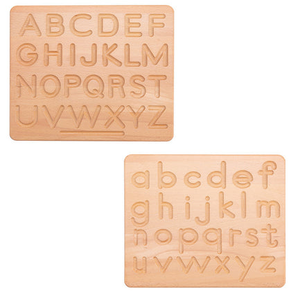 Baby Toys Educational Early Education Beech Wood Panel Number Alphabet Board