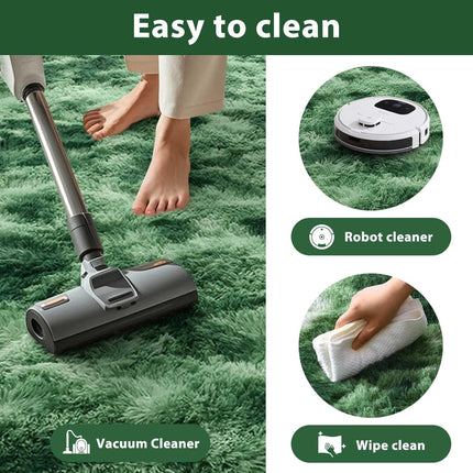 8x10 Plush Shag Rug Fire-Resistant Thick Pile Carpet Suitable for Bedroom & Living Room,