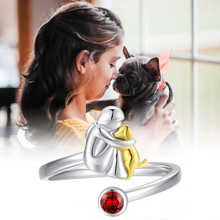 Girl And Dog Pet Ring Ring