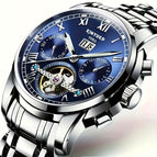 Silvery Case + Blue Dial + Steel Strap