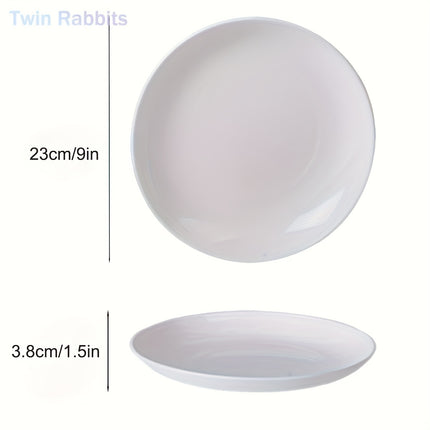 4 Unbreakable 9-Inch Plastic Plates, Microwave And Dishwasher Safe, Dinnerware Set for Home RV Party (Blue Series)
