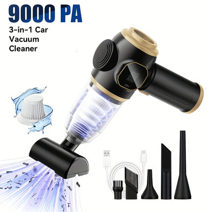 Handheld Vacuum Cleaner, USB Rechargeable, Wireless, with LED Display
