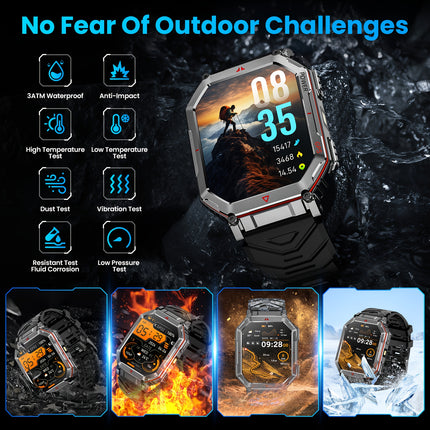 GPS Men'S Sports Smart Watch, 2.0-inch HD Smart Watch, With Wireless Call Function, Message Reminder,