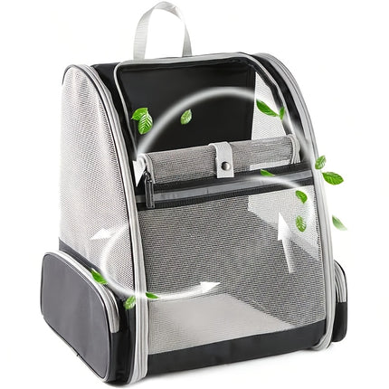 Portable Pet Backpack Carrier - Breathable & Foldable Double Shoulder Bag for Cats