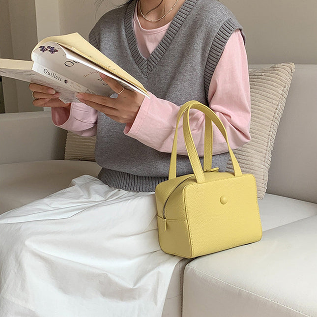 Small Square Shoulder Bag Women Simple Frosted Handbag