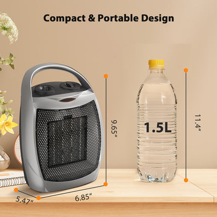 400W/800W Rapid Heating Oscillating Space Heater - Electric Space Heaters with 2-Level Heating,